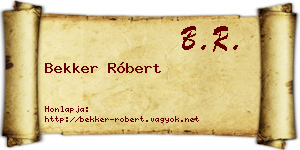 Bekker Róbert névjegykártya