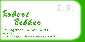 robert bekker business card